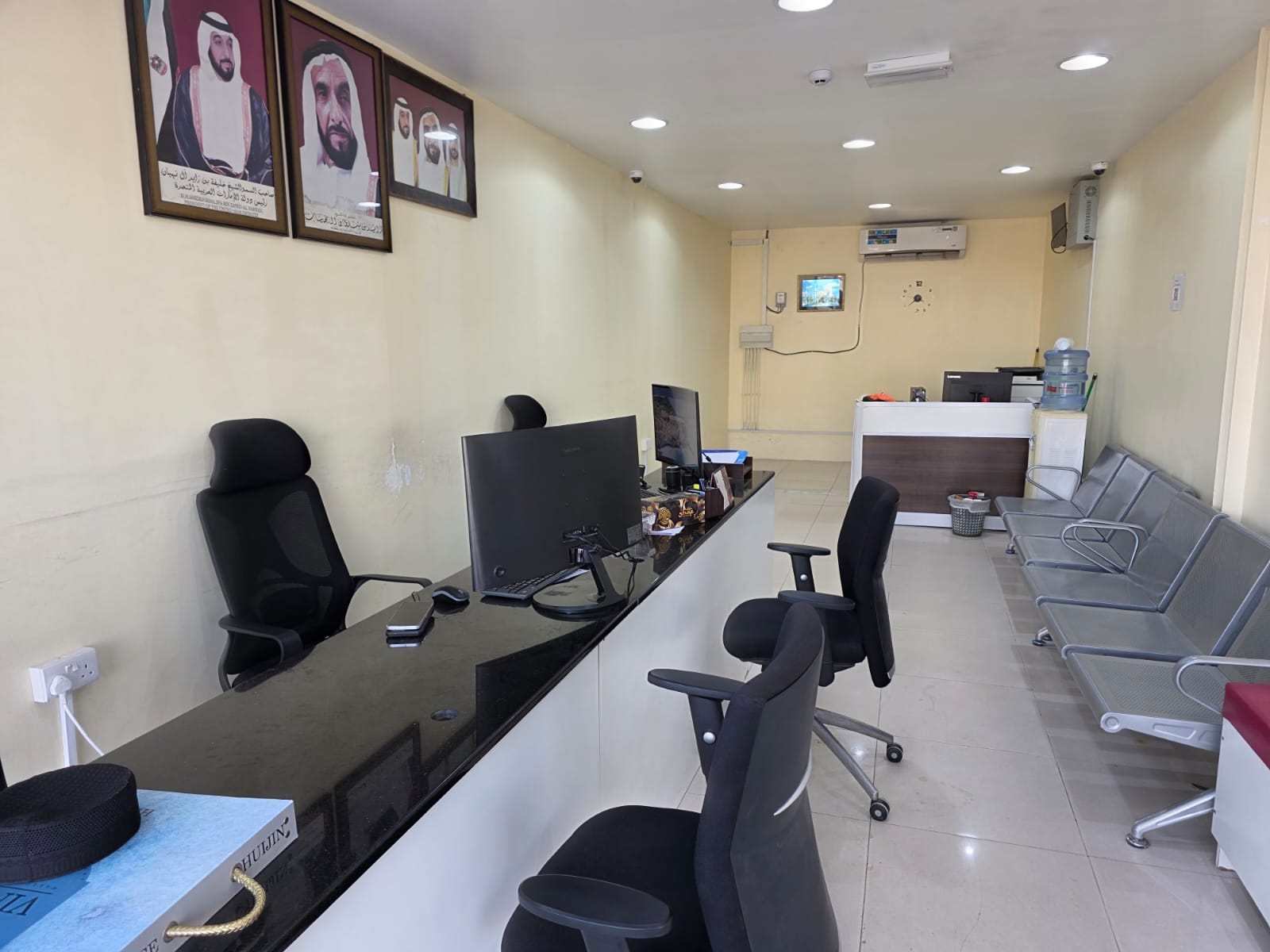 Waiting area at Surma Aviation Typing Services Musaffah